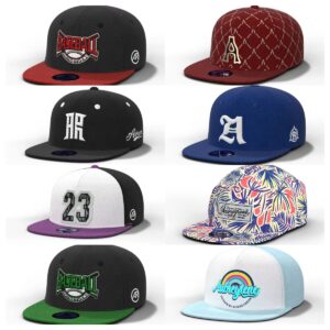 Chapéus personalizados com logotipo bordado em 3D, aba plana de metal, chapéus de hip-hop com abas planas