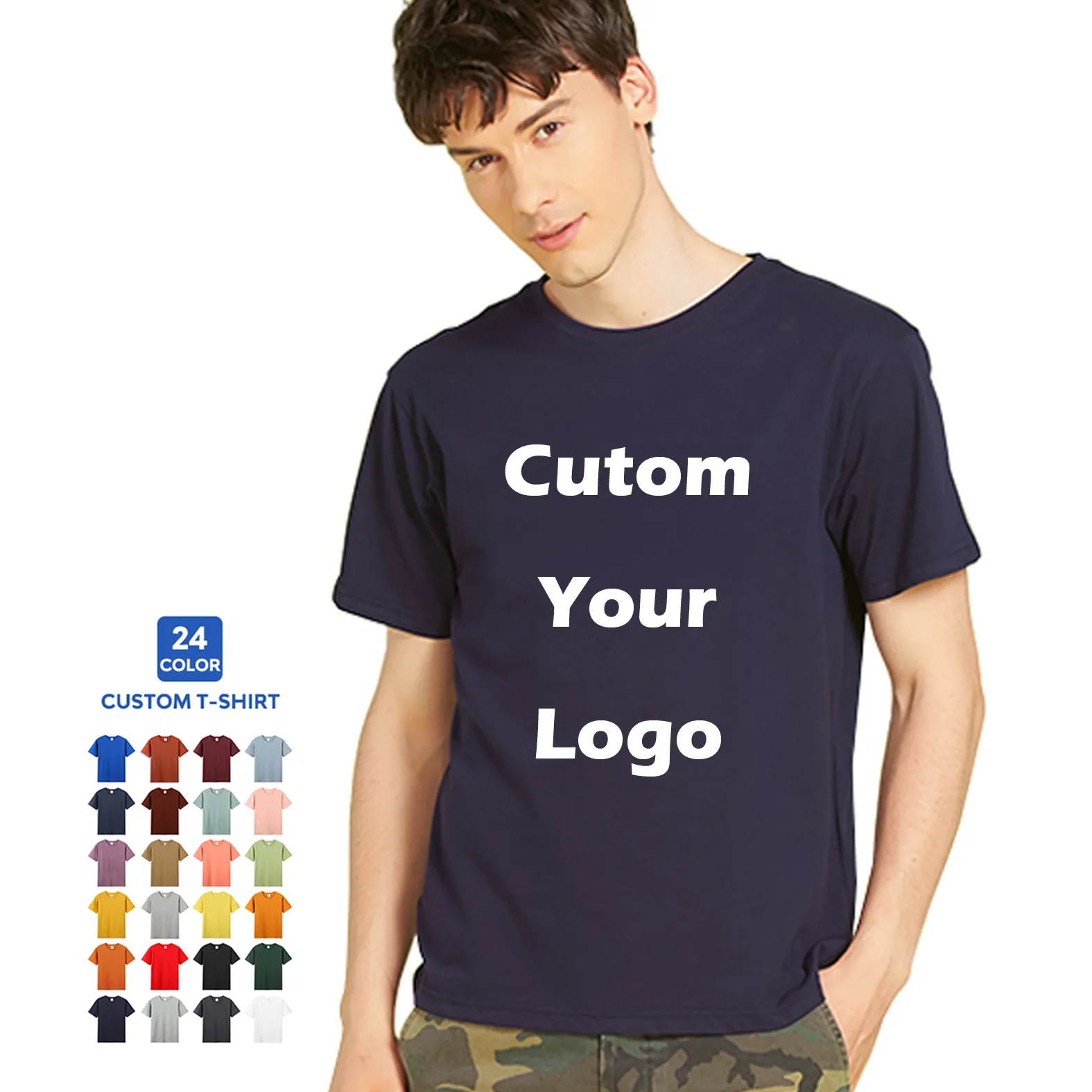 Tricou pentru bărbați cu logo-ul personalizat de imprimare din bumbac 100% de înaltă calitate