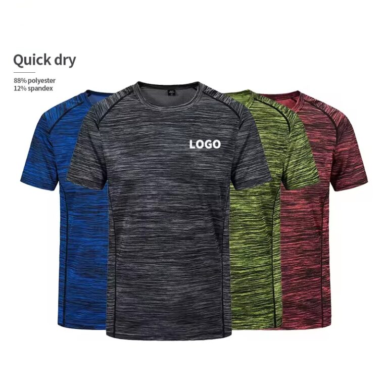 Quick dry elastic short sleeves custom athletic t shirts